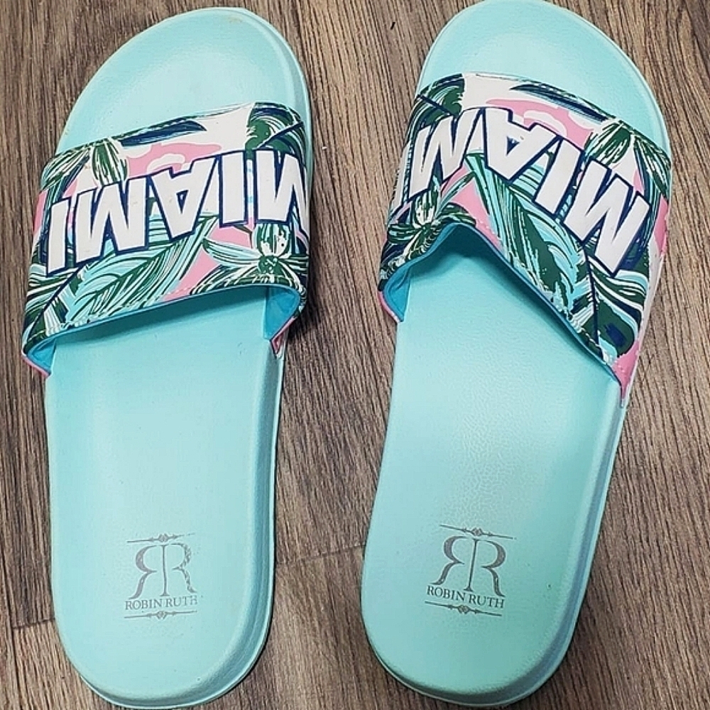 Robin Ruth "MIAMI Ladies Slides Size 8.5 🌴✌️ - Picture 2 of 5